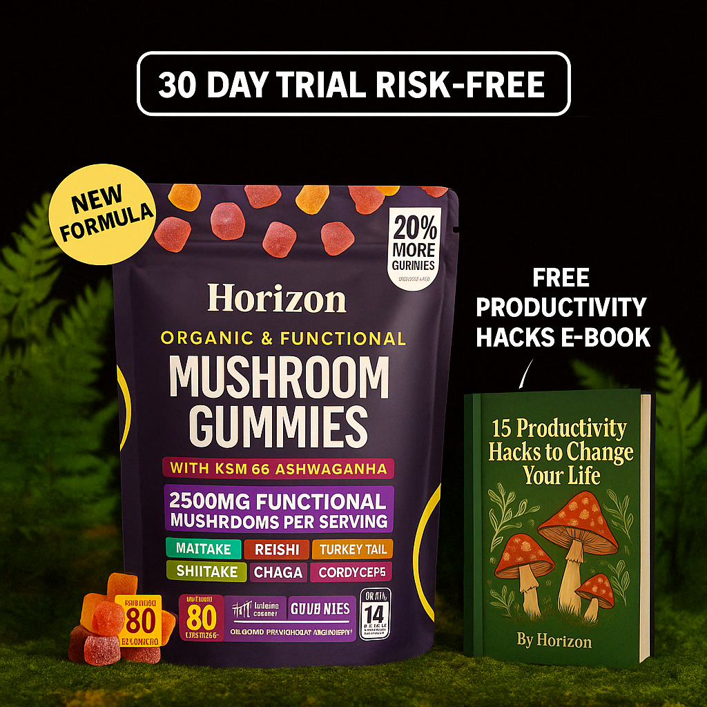 HORIZON™ Mushroom Ashwagandha Gummies (Buy 1 Get 1 Free — Today Only!)