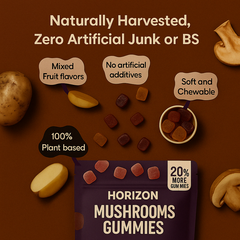 HORIZON™ Mushroom Ashwagandha Gummies (Buy 1 Get 1 Free — Today Only!)