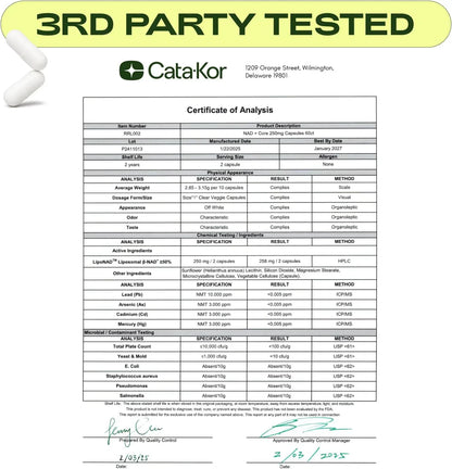 Cata-Kor - NAD+ Anti-Aging Supplement (Limited Time Offer)
