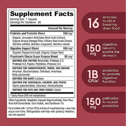 Physician's Choice Digestive Enzymes (3-in-1 Formula).