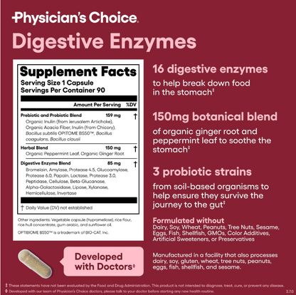 Physician's Choice Digestive Enzymes (3-in-1 Formula).